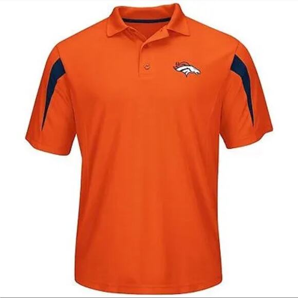 NEW! Majestic NFL Denver Broncos Field Classic Performance Polo Shirt Big 5XL - Picture 1 of 1